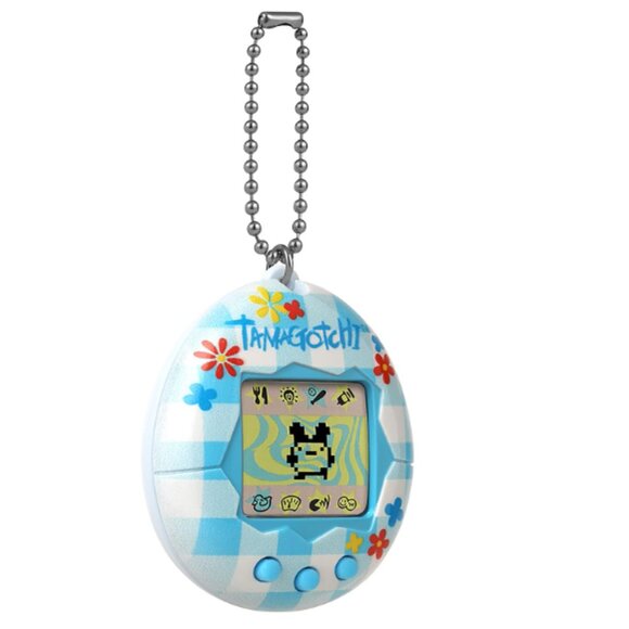 TAMAGOTCHI Bandai, Gen 2 Flower Gingham Sell with Chain-The Original Virtual Pet - Picture 3 of 4